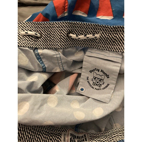 Party Pants Board Shorts Swim Trunks Beer Pong Red Solo Cup Size‎ XL Blue Red - Picture 9 of 13